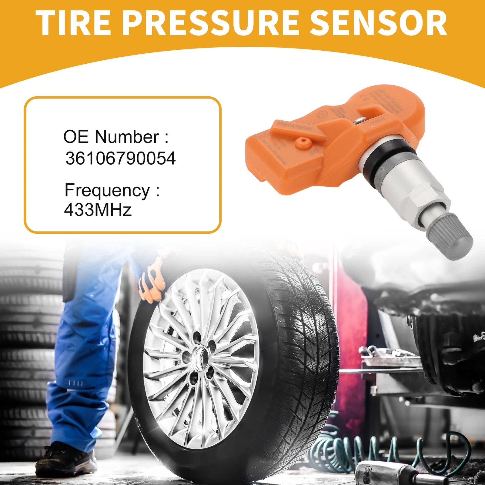 Tire Pressure Sensor OEM Replacement for BMW 328i (2009–2013) 433MHz