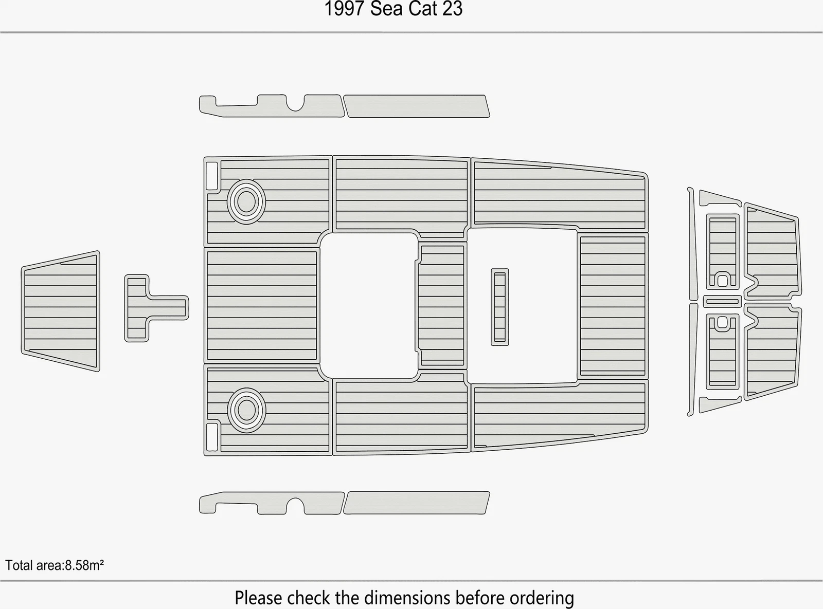 EVA Pads for Sea Cat 23 (1997) - Swim Platform Cockpit Faux Flooring Mat