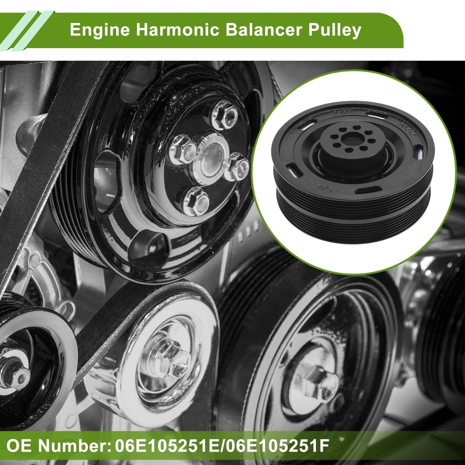 Engine Harmonic Balancer Crankshaft Pulley Replacement for Audi A7 (2010–2018)