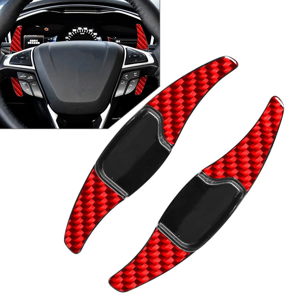 2X Red Steering Wheel Shift Paddle Extensions for Ford Mondeo Taurus Edge