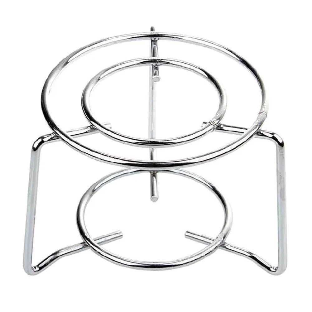Solid Iron Stove Stand for Moka Pots Kettles (16x13.5x10.5cm) Silver Finish