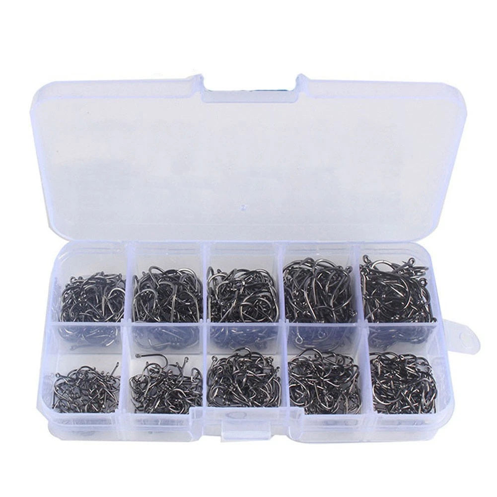 500 Pcs Fishhook Set for All Anglers - High Carbon Steel Hooks
