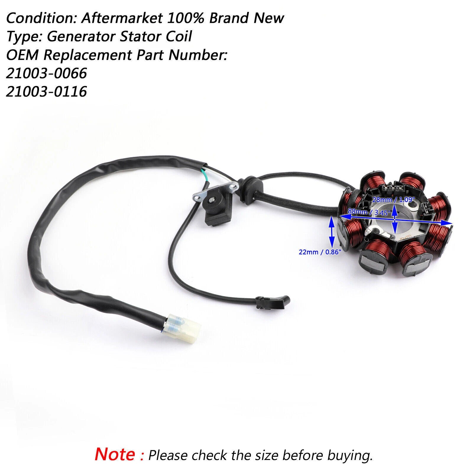 Magneto Stator for Kawasaki KLX140 KLX140L KLX140G KLX140R (2008–2026) T9