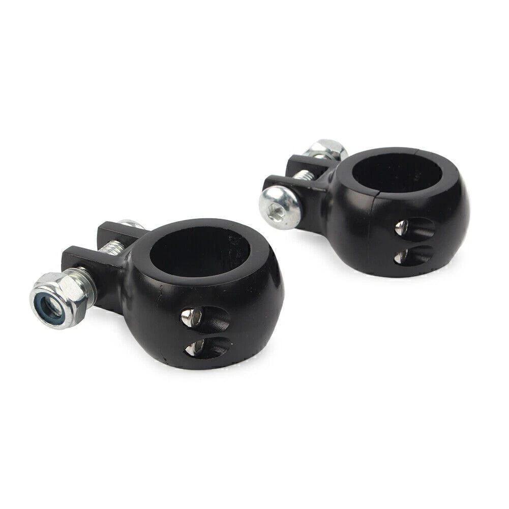 1-1/4" 32mm Engine Crash Bar Highway Foot Peg Mount Clamp Bracket For Harley Blk