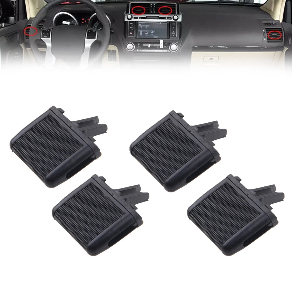 4X AC Air Vent Outlet Tab Clip for Toyota Land Cruiser Prado (2010–2017)