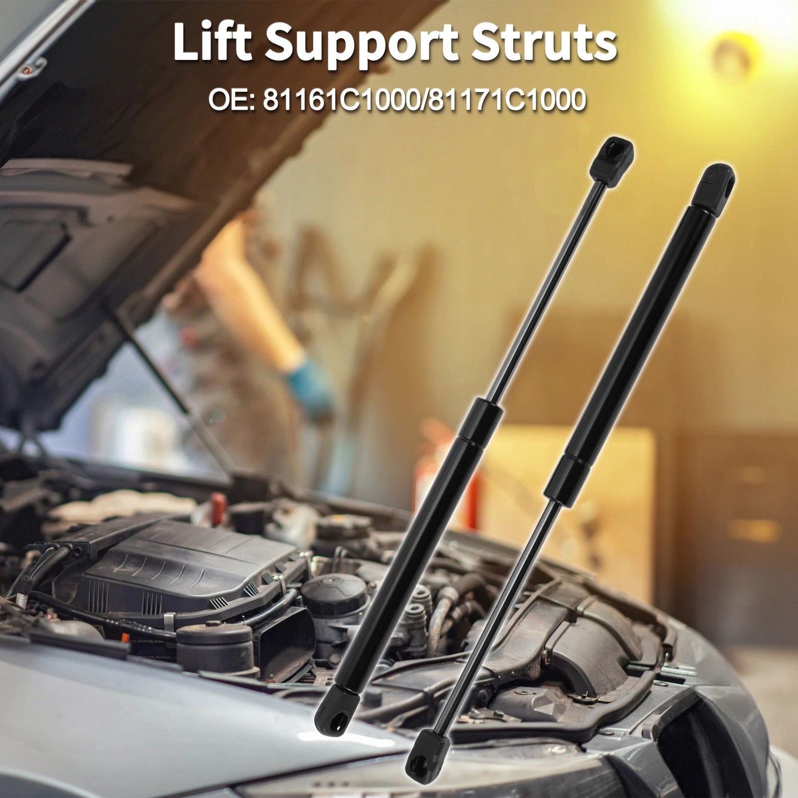 Front Hood Lift Supports Struts Replacement for Hyundai Sonata Sedan (2015–2017)