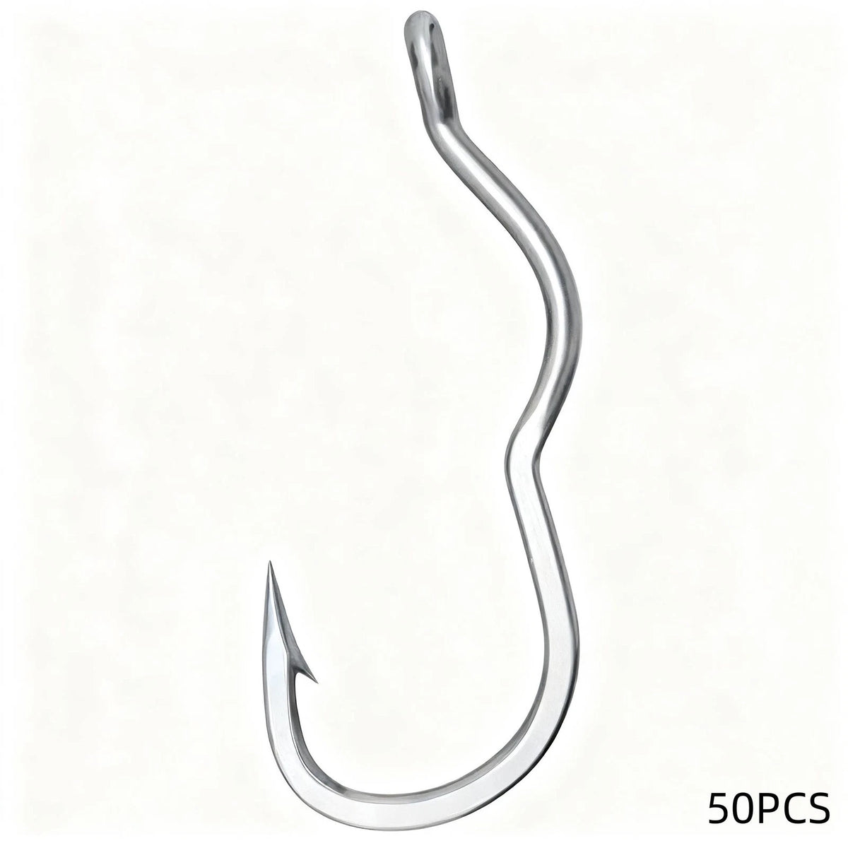 50pcs Silver Fishing Hooks for Pond and Reservoir Use