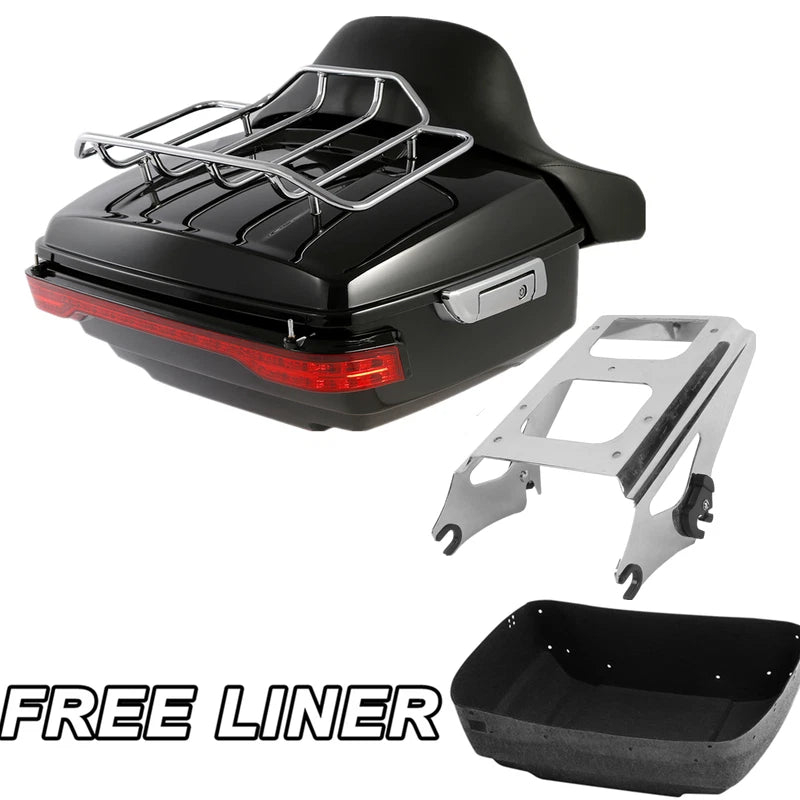 Trunk Luggage Backrest Light Mount Rack for Harley Touring (2009–2013)