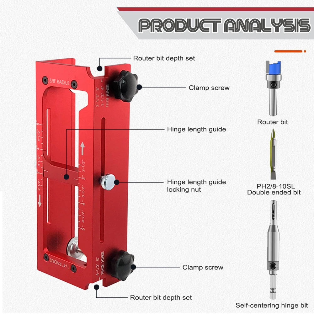 Compact Door Hinge Locator Kit for Quick and Accurate Mounting