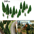 20pcs Miniature Trees for Train Railroad Park Scenery