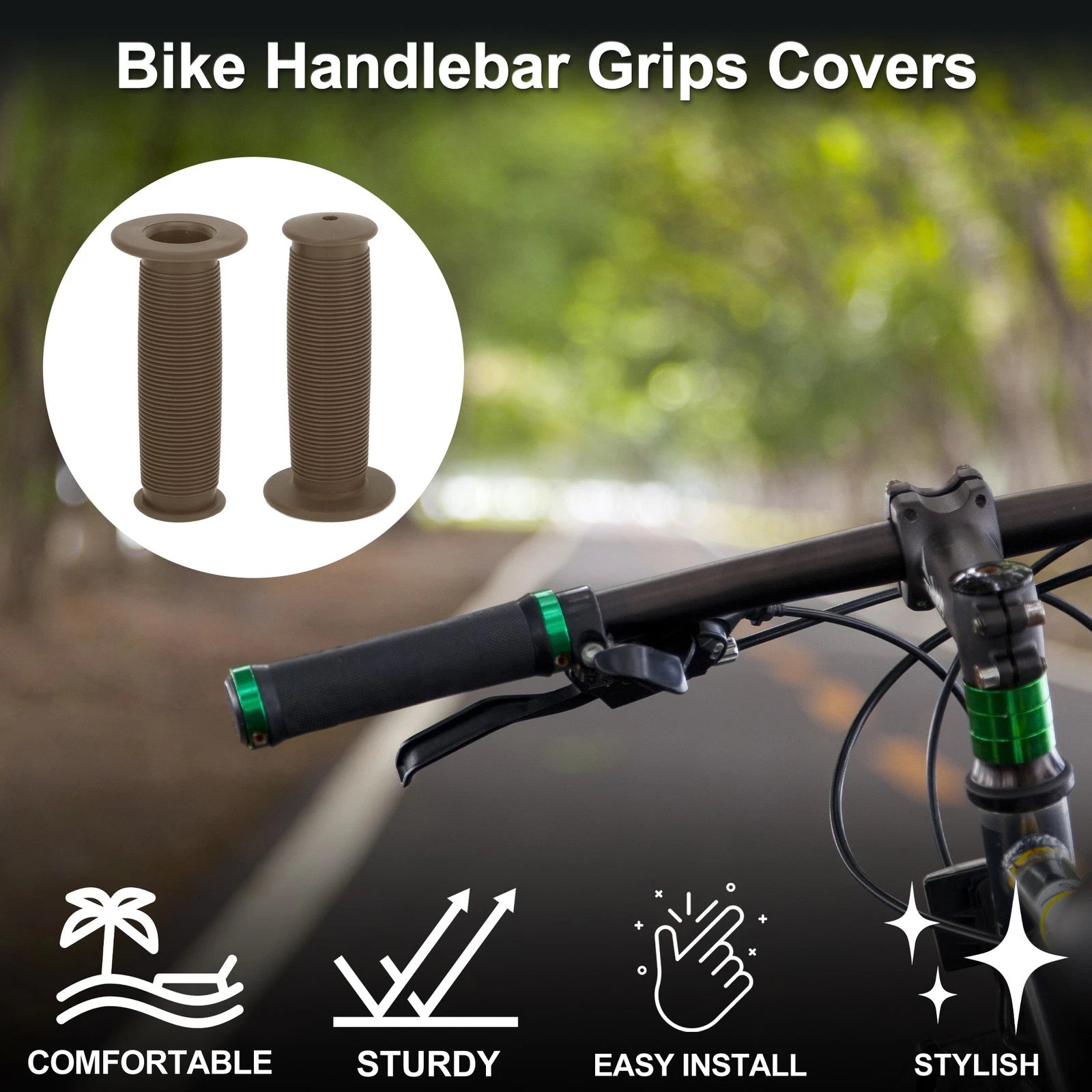 Bike Handlebar Grip Cover 100mm Lightweight End Grips Protector Pair for MTB (Universal)