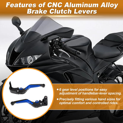 Brake Clutch Levers for Suzuki GSX-R 600 (2006–2010) Black Head Blue Handle