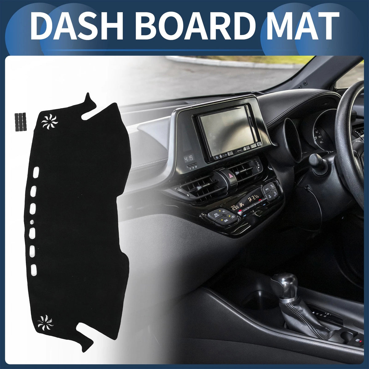 Dashboard Dash Cover Mat for Toyota C-HR NGX50 (2017–2024) Black 1 Set