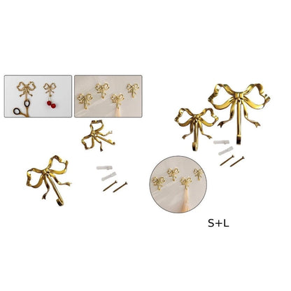 Brass Bow Knot Wall Decor Hooks for Home Decor (No Part Numbers)
