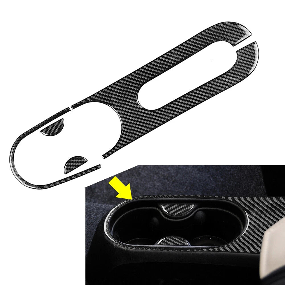 Carbon Fiber Center Console Handbrake Panel Cover Trim for Fiat 500 (2012–2015)