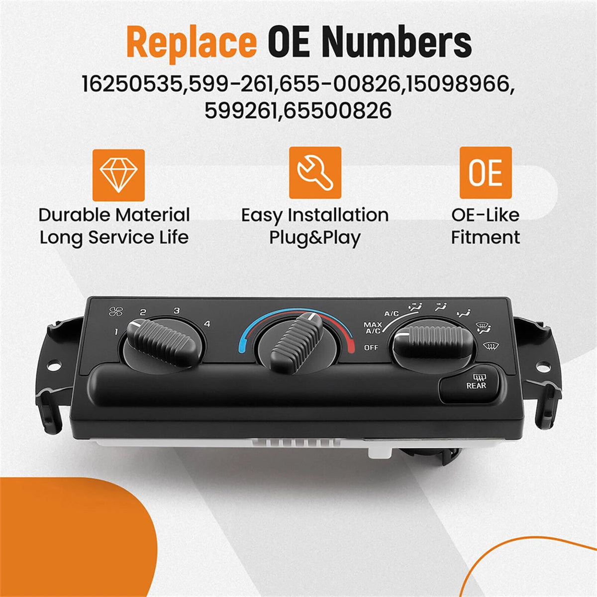 A/C Heater Climate Control Switch for Oldsmobile Bravada (1999–2002) 1509896