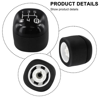 Gear Knob Button for Fiat Panda (2012) - Black 5-Speed