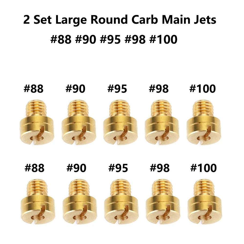 10pc Carburetor Main Jet Repair for Mikuni (#88, #90, #95, #98, #100)