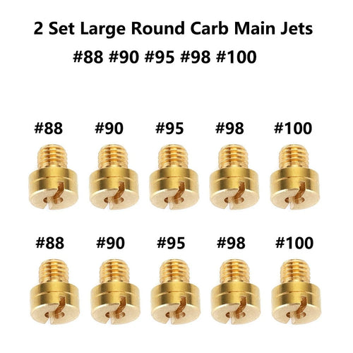 10pc Carburetor Main Jet Repair for Mikuni (#88, #90, #95, #98, #100)