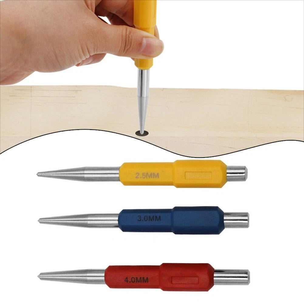 Set of 3 Centre Punch Tools for Precise Positioning 2.5mm 3.0mm 4.0mm