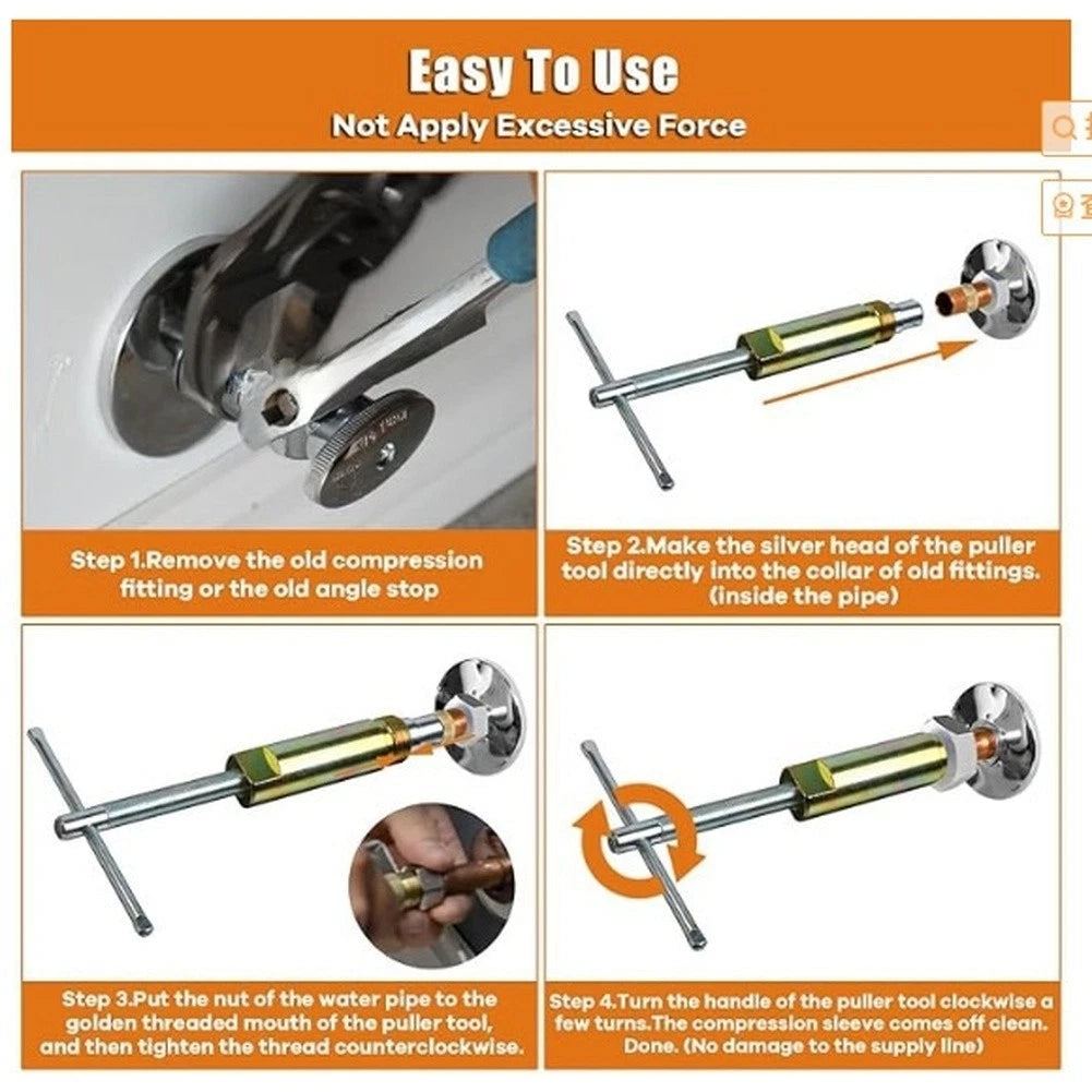 Compression Fitting Puller Tool for Sink Dishwasher Toilet (1/2 Inch)