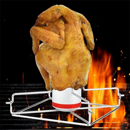 Foldable Chicken Roasting Rack for Outdoor Cooking