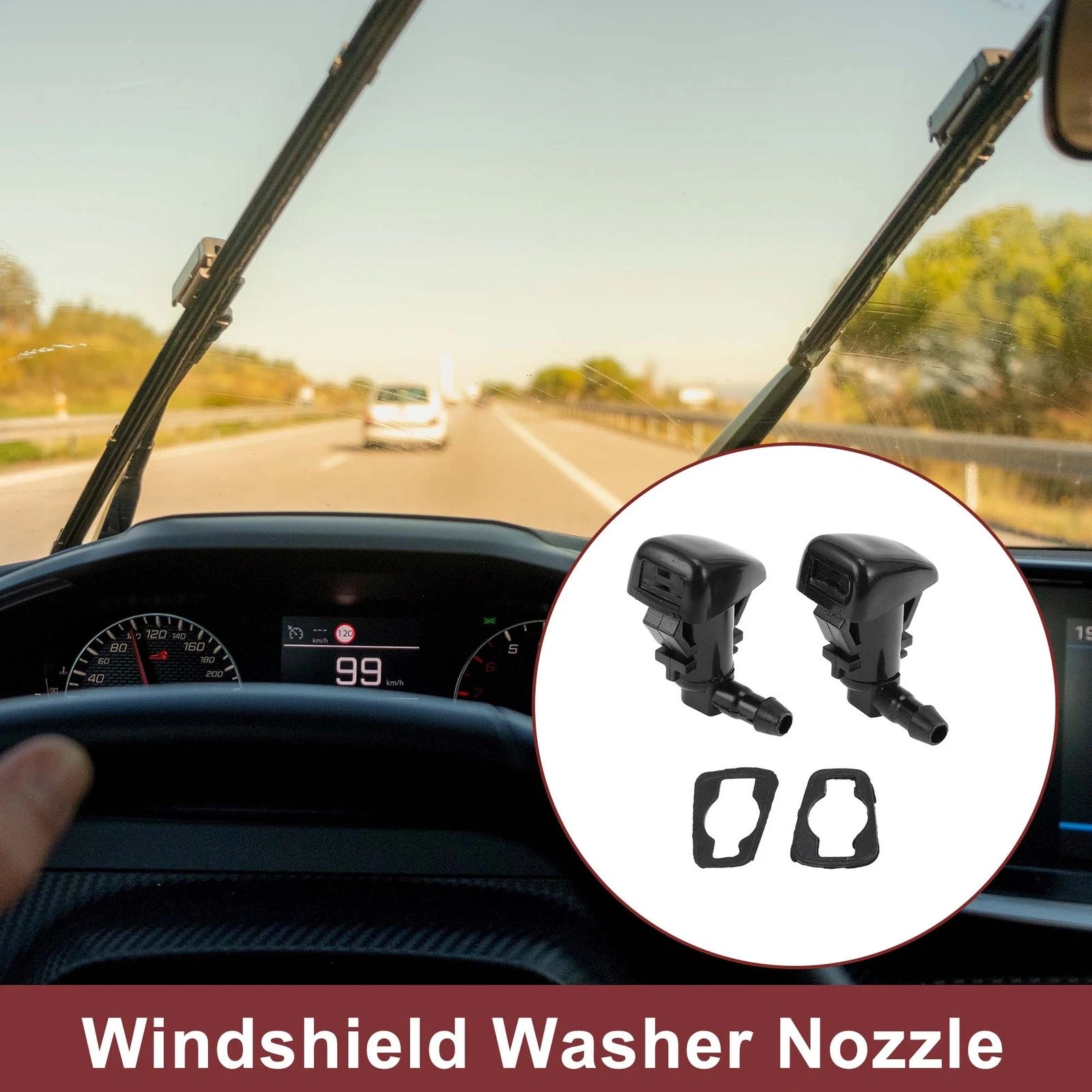 Windshield Washer Nozzle Replacement Set for Dodge Charger Chrysler 300 (2pcs) (2006–2020)