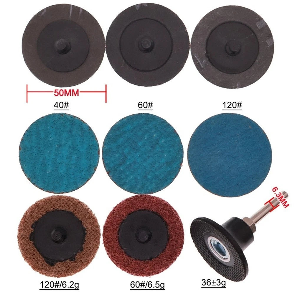 2 Inch Sanding Disc Set for Metal Work (40#, 60#, 120#)