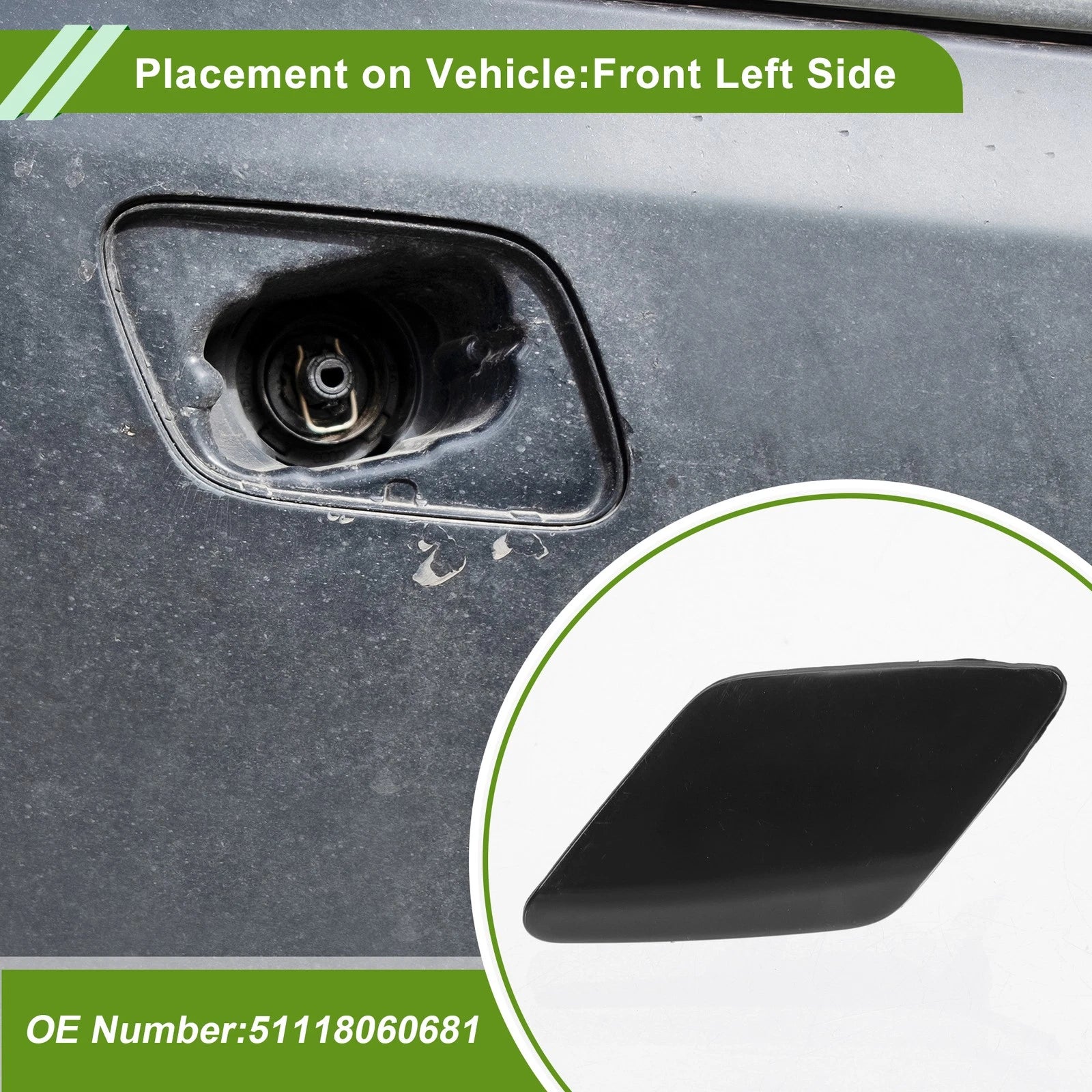 Washer Nozzle Cover Cap Front Left for BMW 428i (2014–2016)