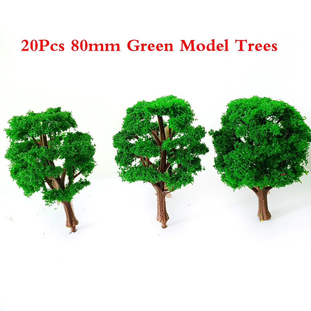 20pcs 3.14" Model Trees for Train Railroad Landscape Scenery
