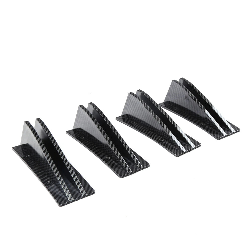4X Rear Bumper Spoiler Lip Diffuser for Car - Carbon Fiber Style