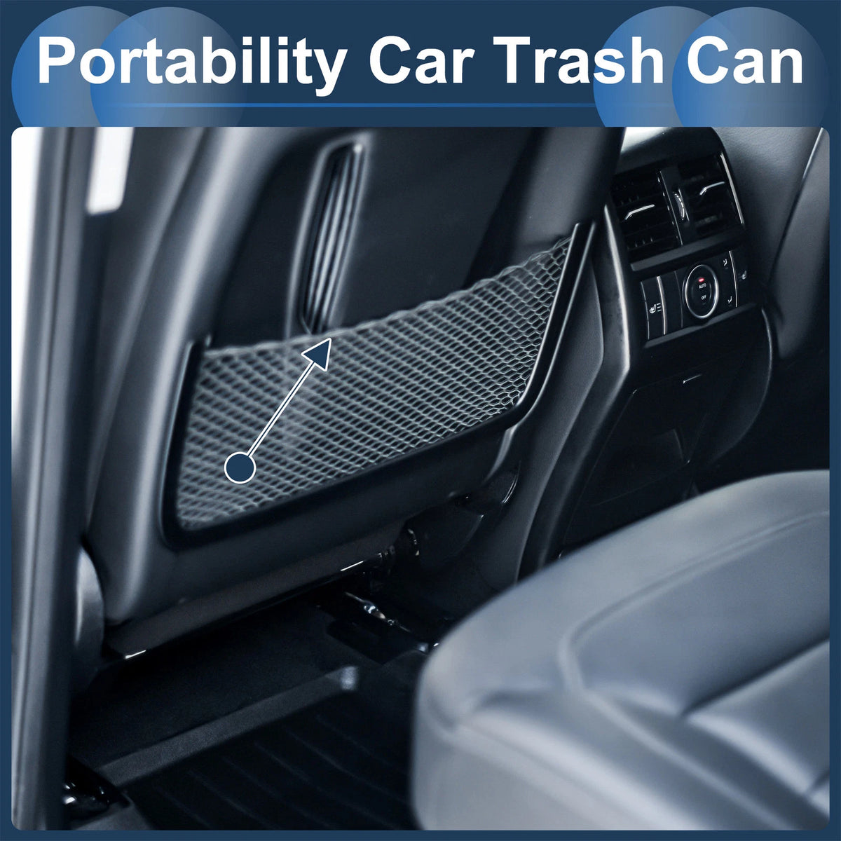 Set of 1 Car Trash Can for Front Seat Back Row (Faux Leather, Beige)