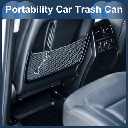Set of 1 Car Trash Can for Front Seat Back Row (Faux Leather, Beige)