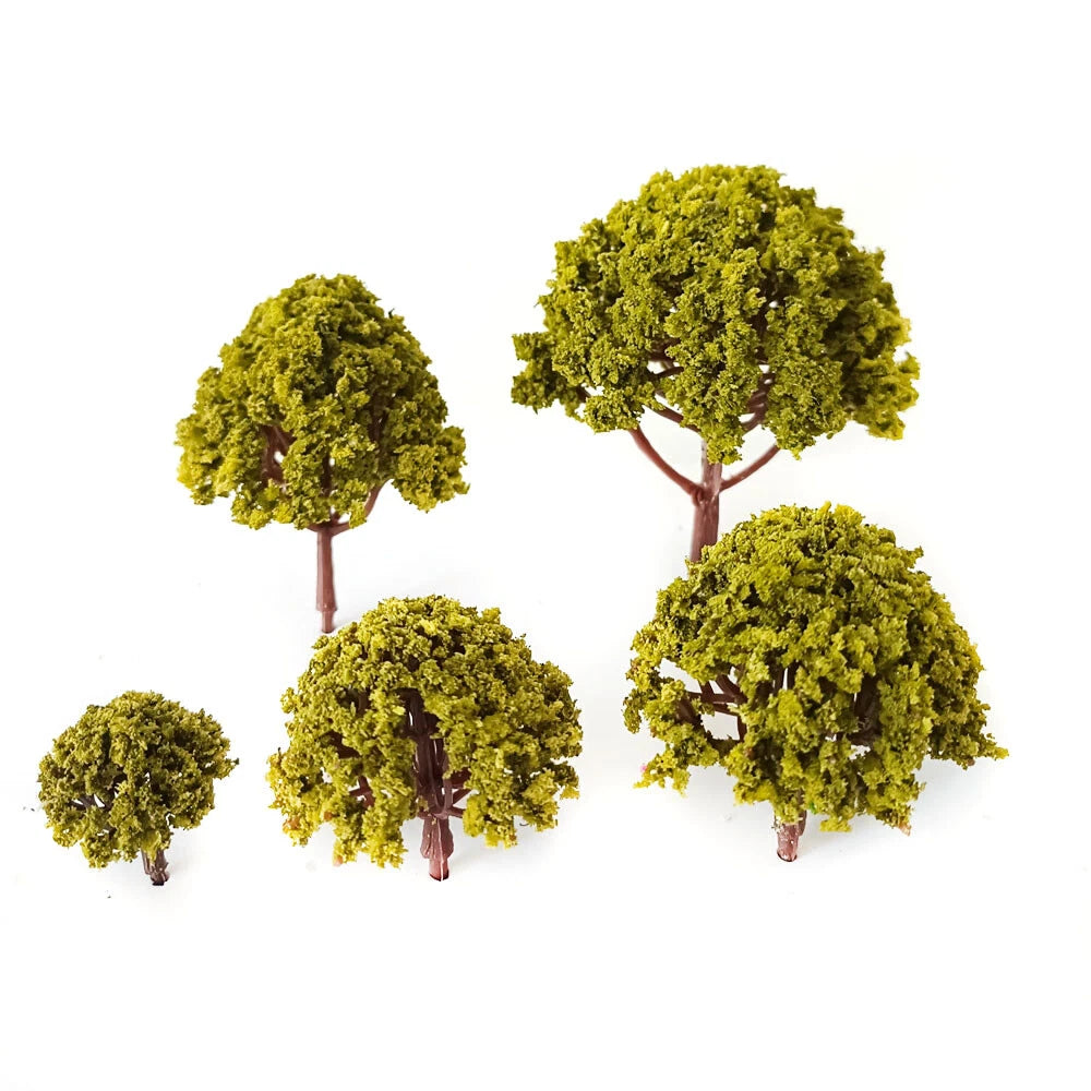 20pcs Micro Model Train Trees for Garden Park Scenery (1:75-1:300) 3-8cm