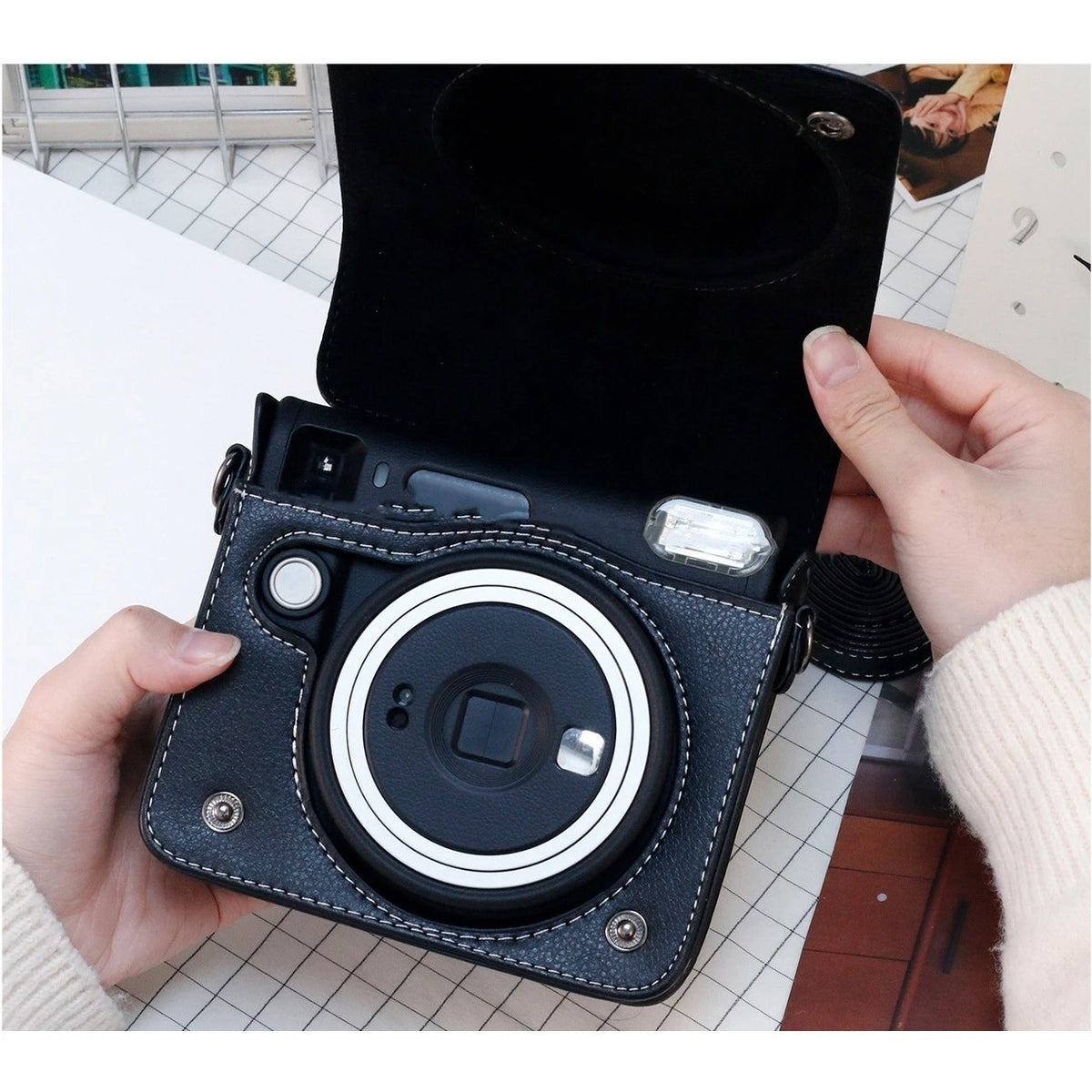 Leather Camera Bag for Instax SQ1 (2020–2023)