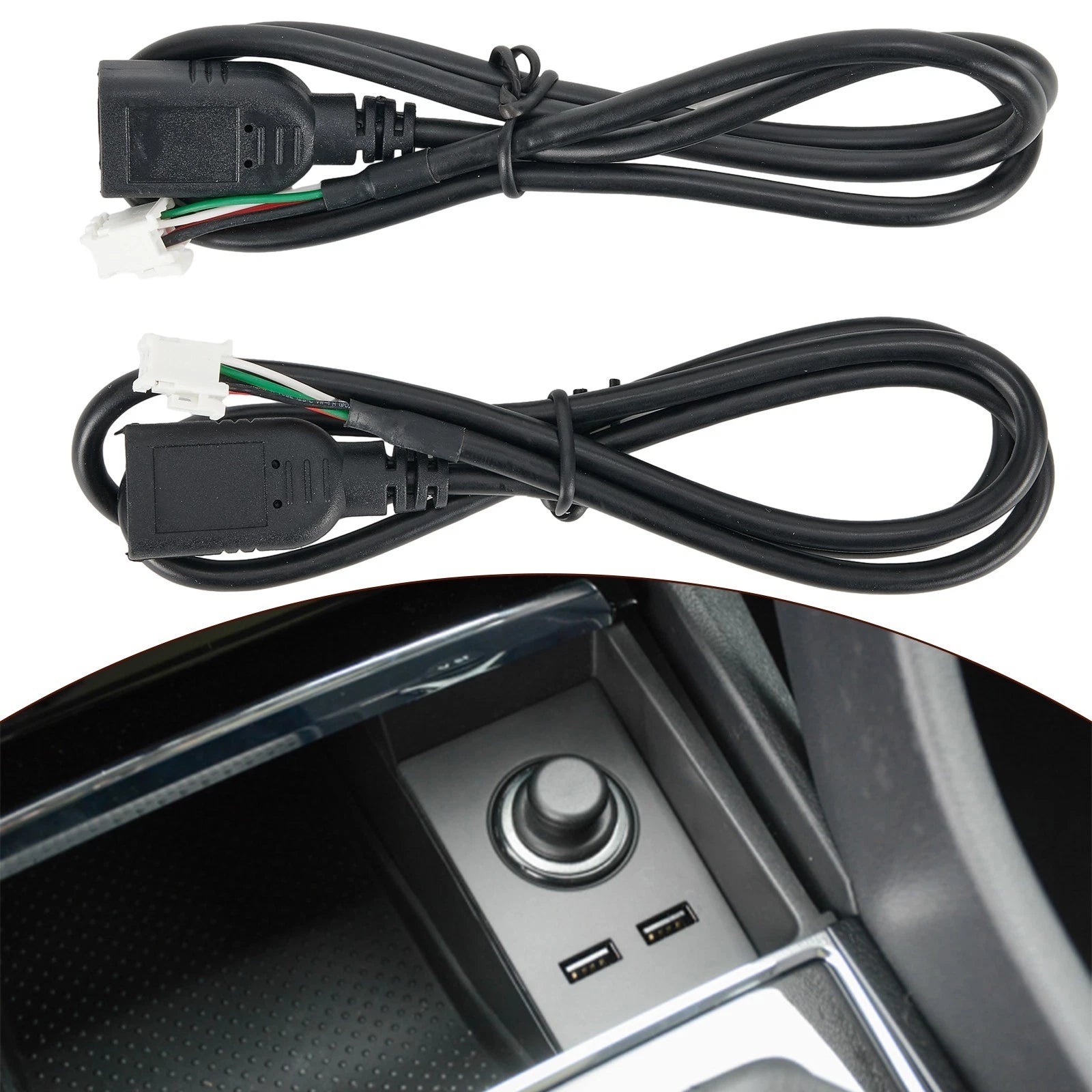 2X USB Cable Adaptor for Android Car Radio 4pin + 6pin Connector