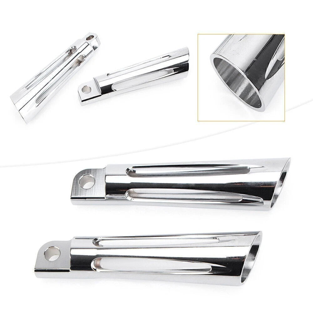 Chrome Front Foot Pegs & Pedal Pads for Harley Touring Road King (1991–2015)