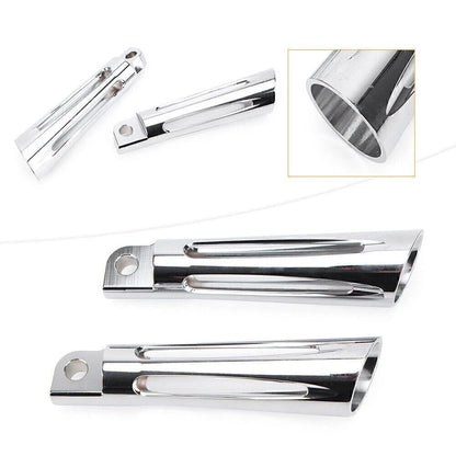 Chrome Front Foot Pegs & Pedal Pads for Harley Touring Road King (1991–2015)