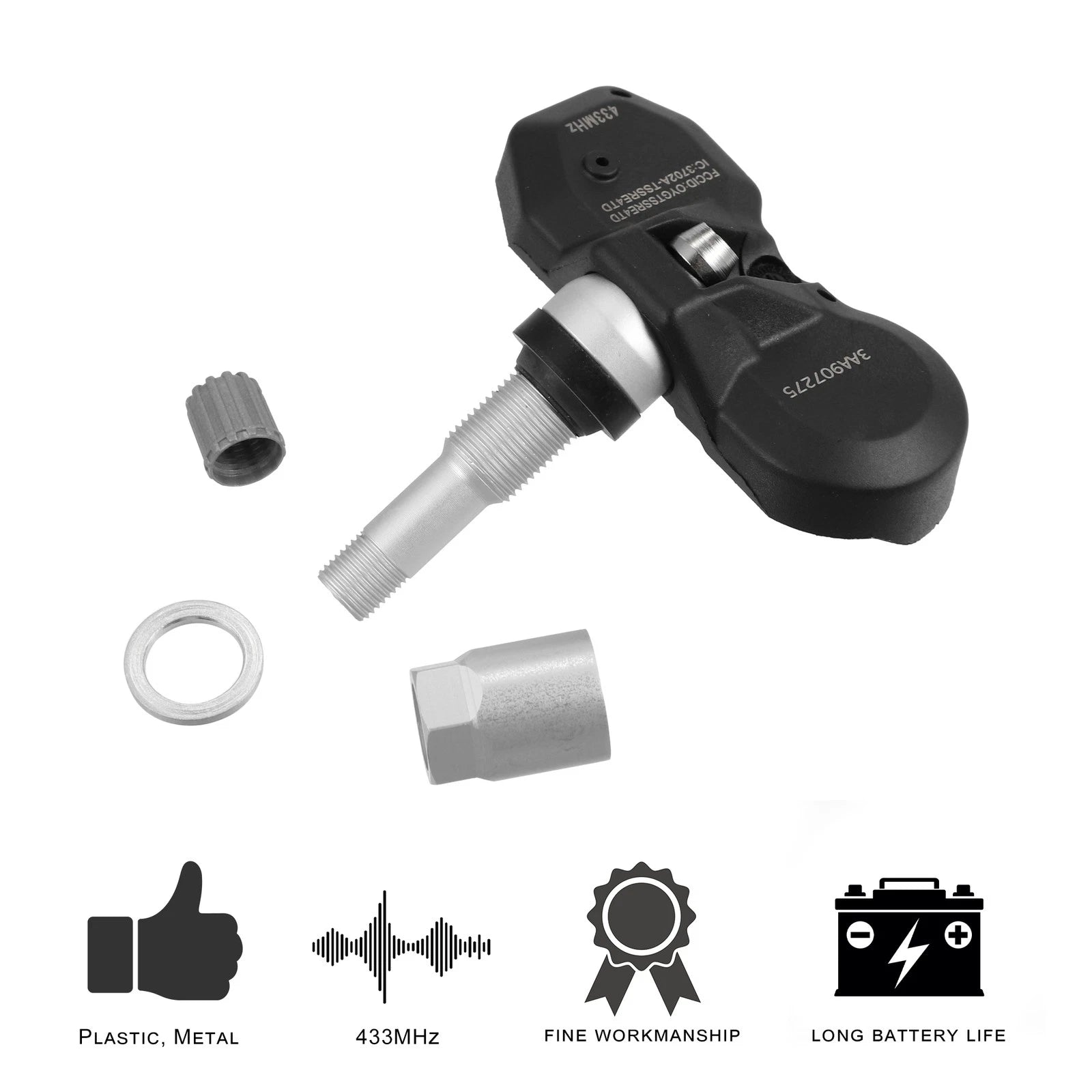 TPMS Tire Pressure Sensors 4 Pack 433MHz Replacement for Volkswagen CC (2012–2017)