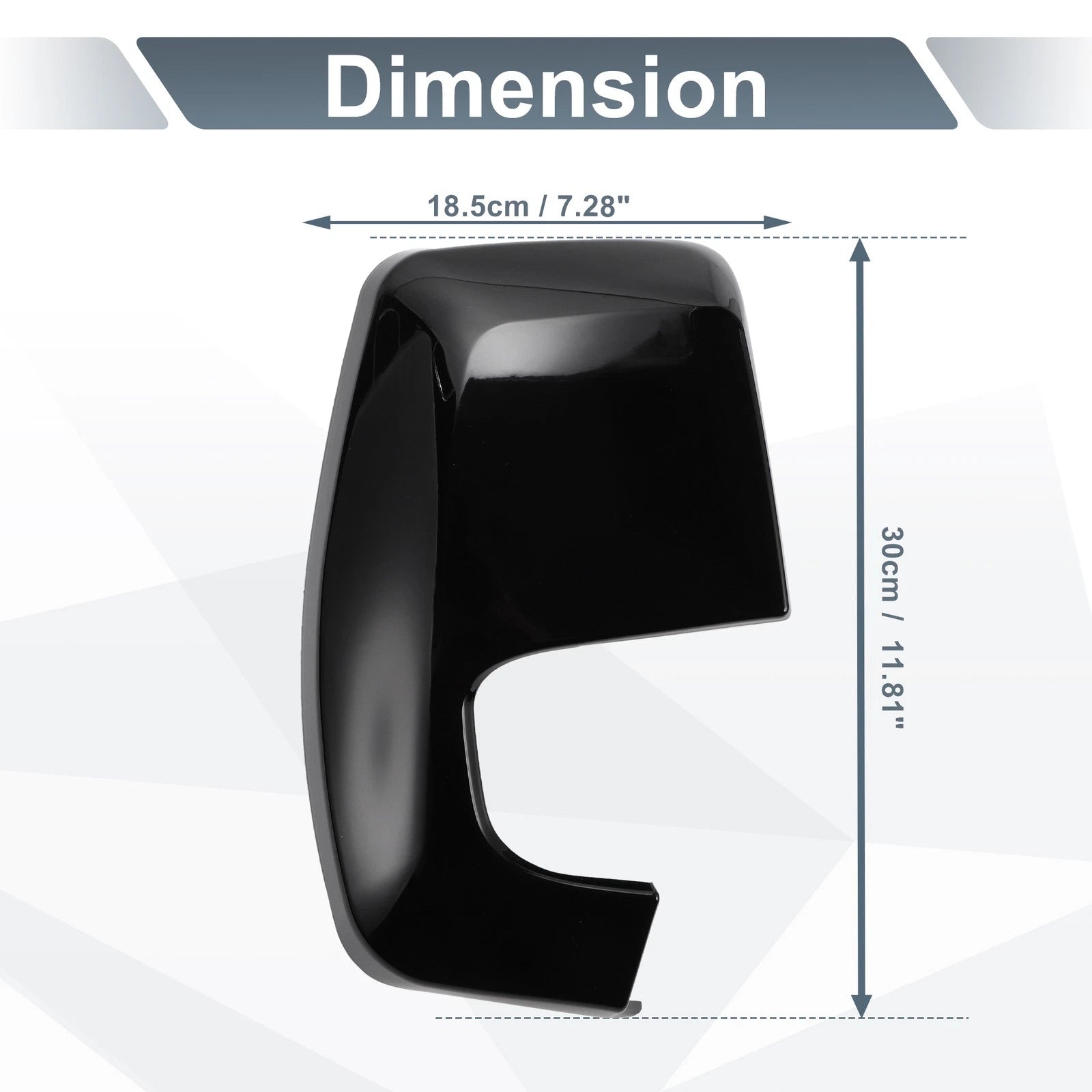 Right Rearview Mirror Cover Cap Gloss Black for Ford Transit Custom (2012–2023)