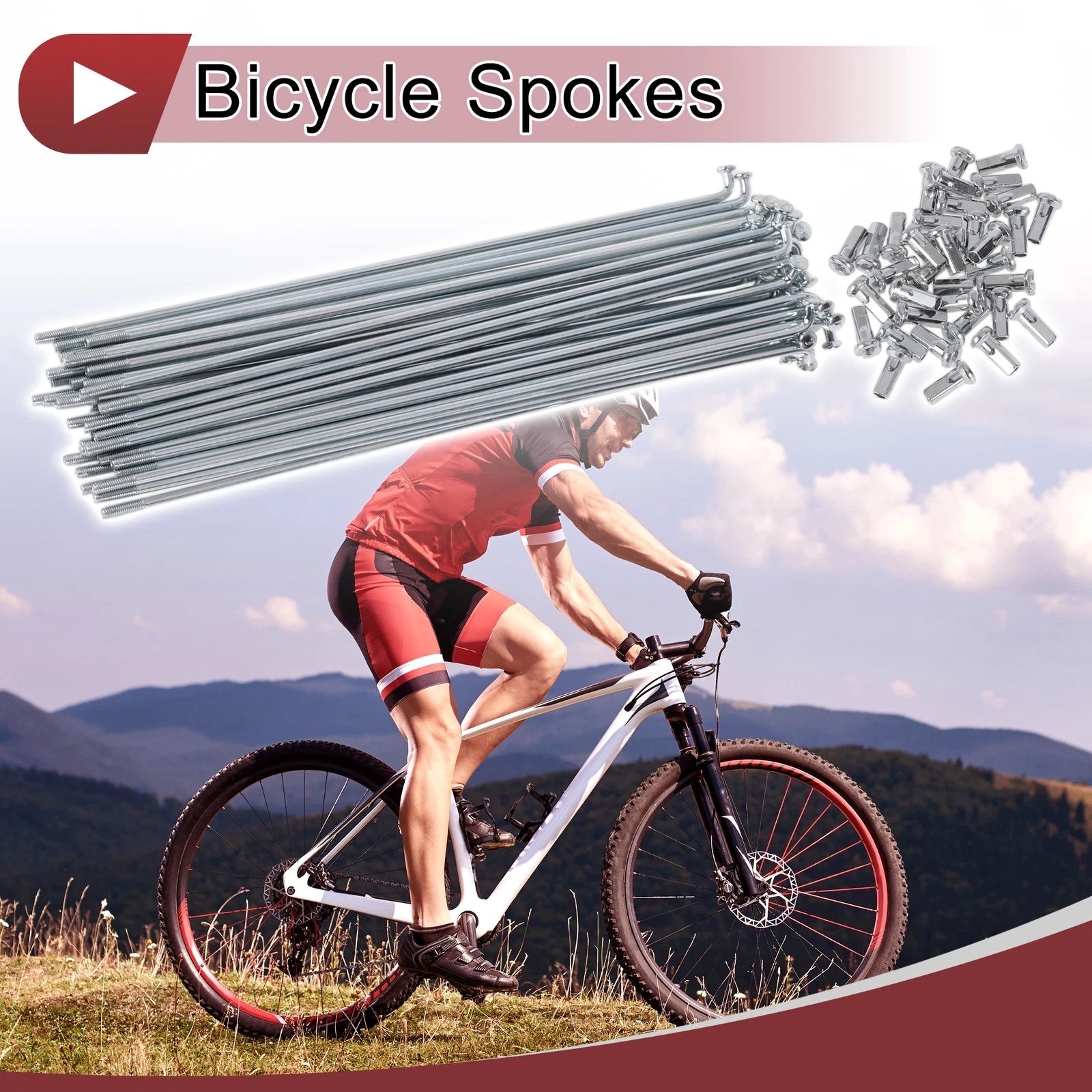 Bicycle Spokes Set 174mm Steel Galvanized for 12G 36 Pack (174mm)