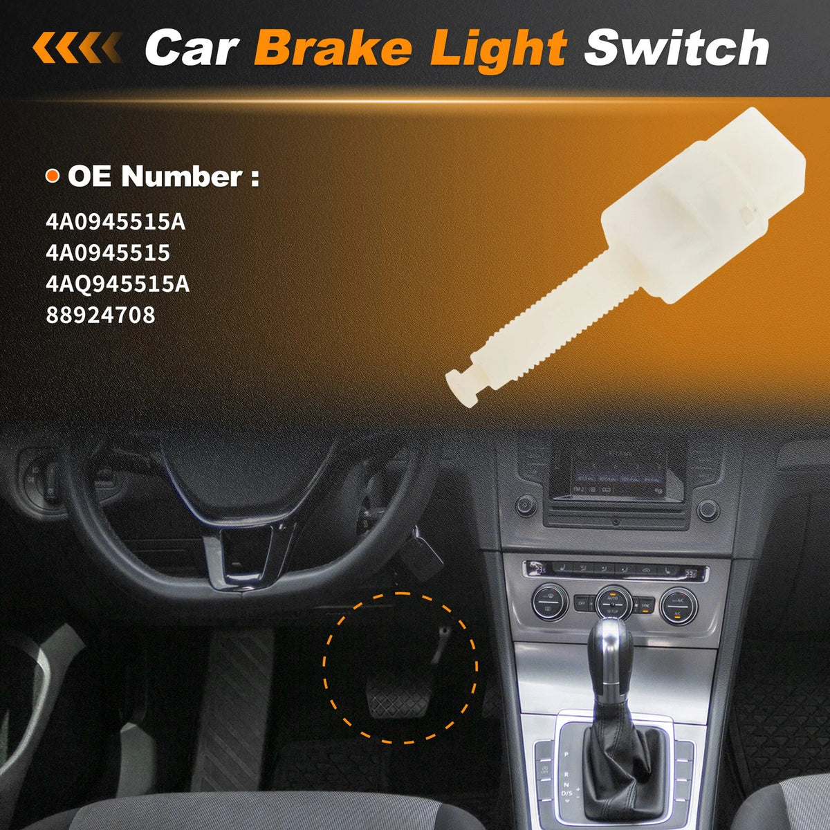 Brake Light Switch for Volkswagen Passat (1998–2001) 4A0945515A