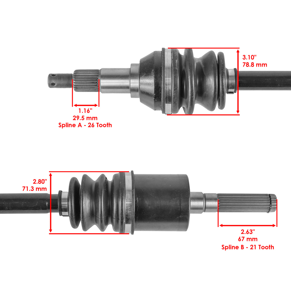 Front Complete Axles Replacement for Can-Am Outlander 1000 4X4 6X6 2013-2018