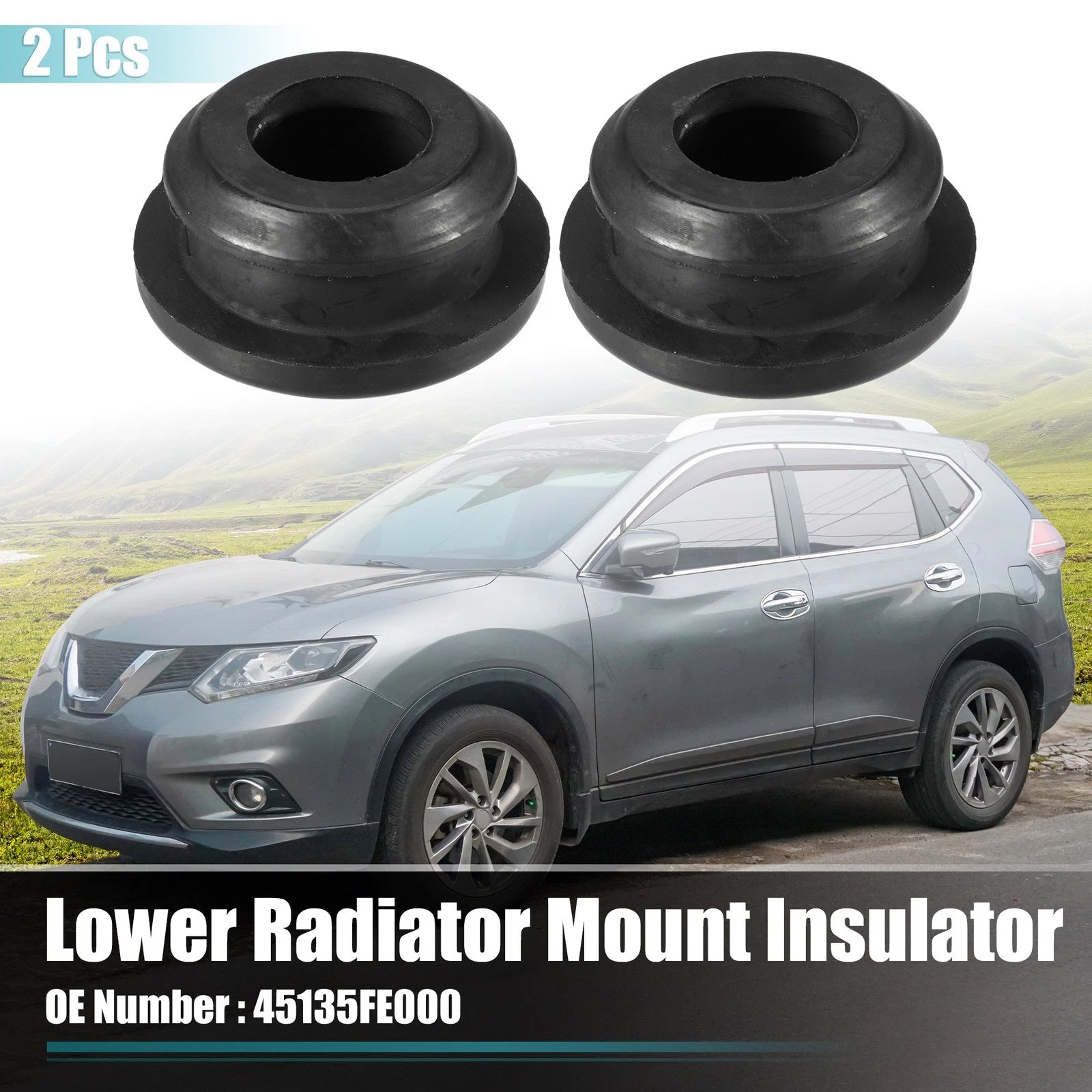 Radiator Assembly Lower Mount Cushion Rubber Bush Set for Subaru Forester (2003–2011)