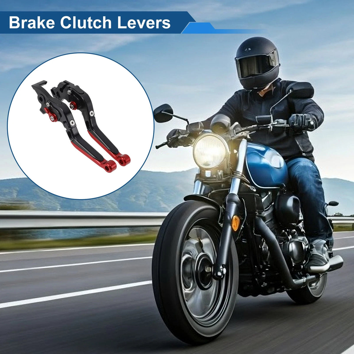 Brake Clutch Levers for KTM Duke 390 RC390 (2013–2023) Black Red End 1 Pair