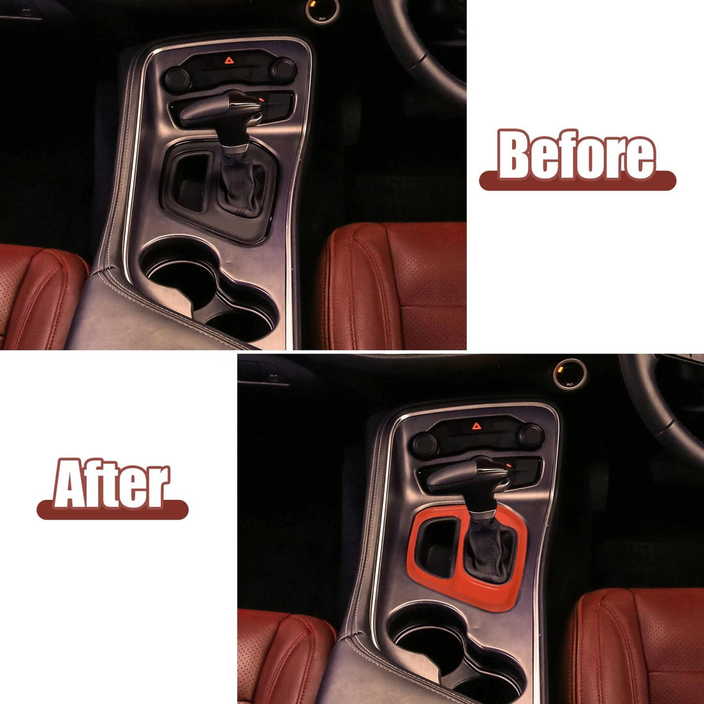 Center Console Gear Shift Panel Cover Trim Replacement for Dodge Challenger (2015–2021)