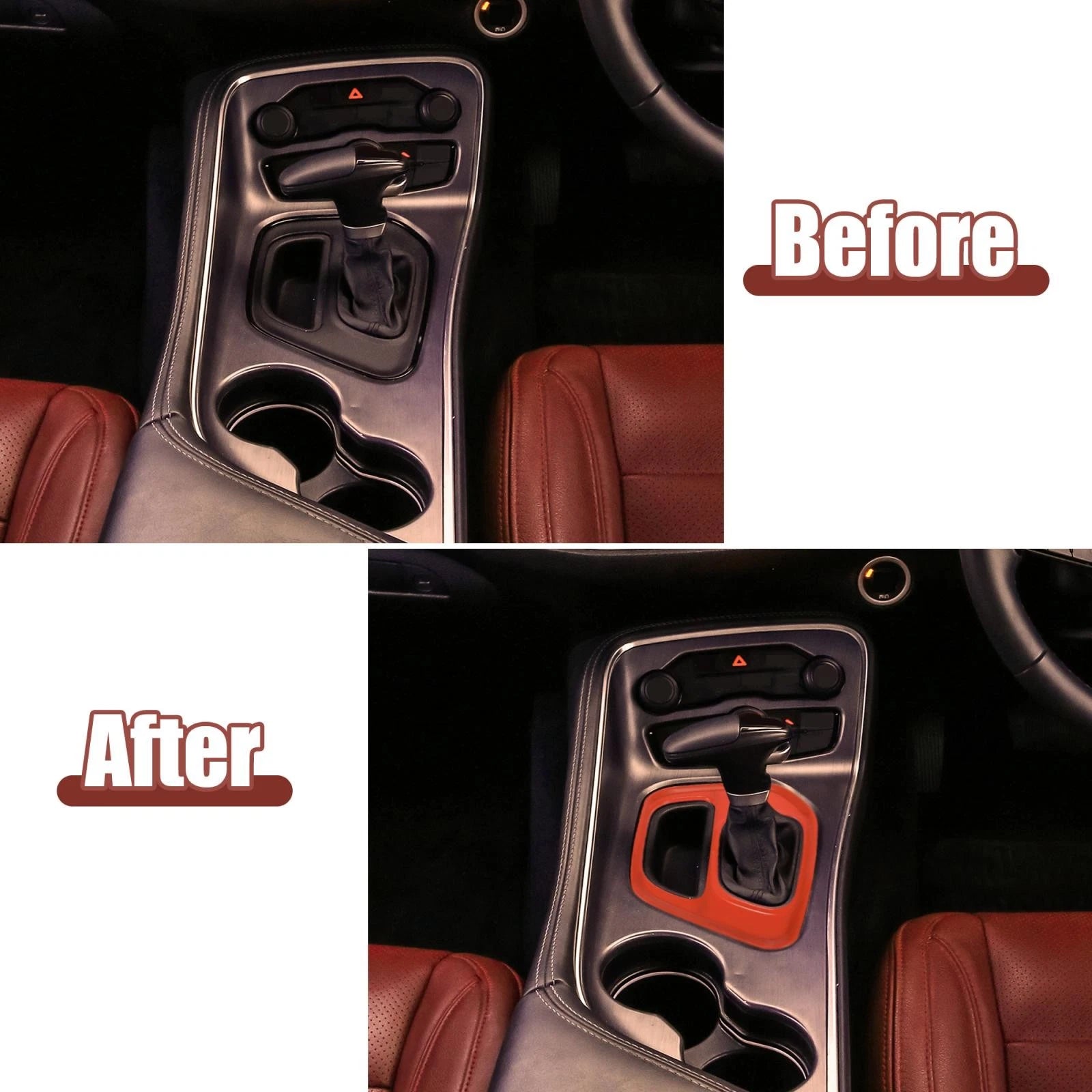 Center Console Gear Shift Panel Cover Trim Replacement for Dodge Challenger (2015–2021)
