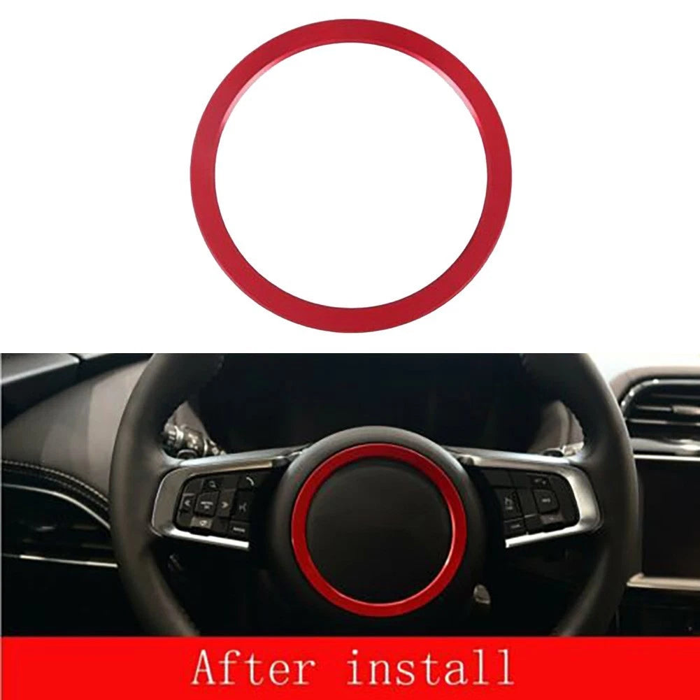 Steering Wheel Trim Cover Ring for Jaguar XE XF F-PACE (Red)