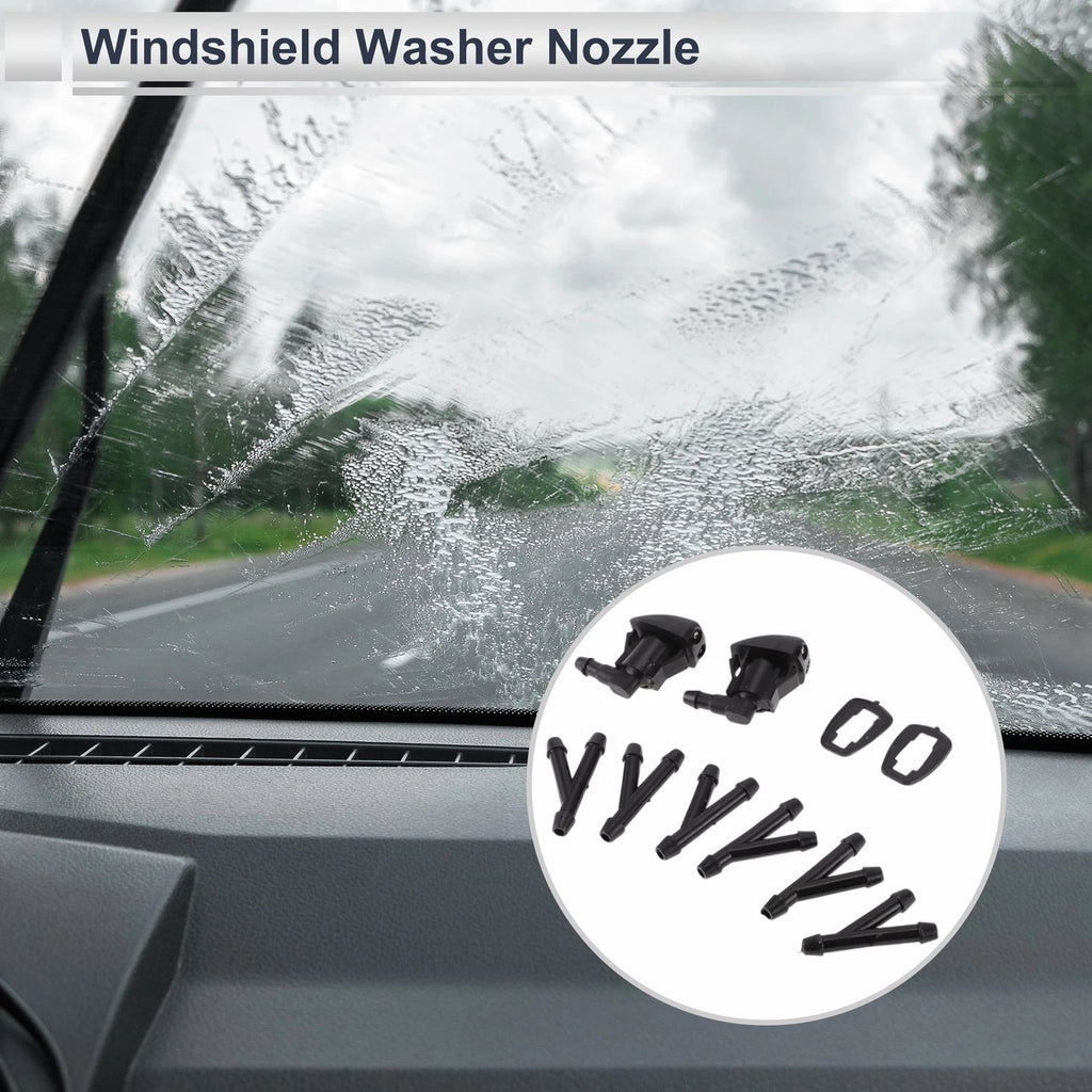 Windshield Washer Nozzle Replacement with 6 Hose Connectors for Toyota (2010–2023)
