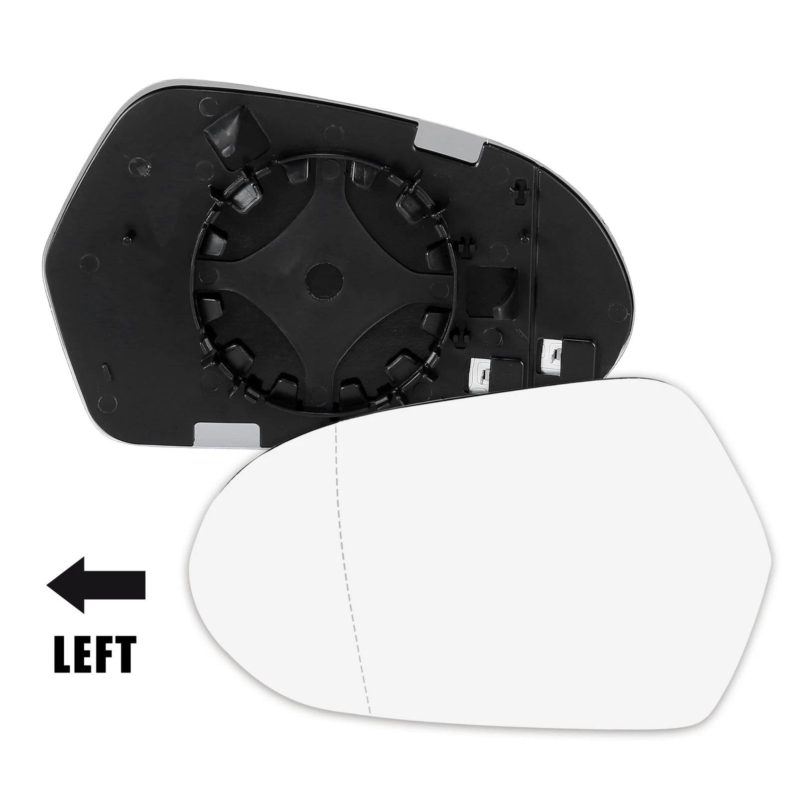 Heated Mirror Glass Replacement w Backing Left Side for Audi A6 Quattro (2012–2018)
